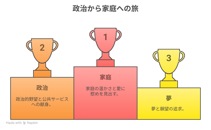  [市長選に胸を躍らせる] →  [家庭こそが本当の夢だと気づく]