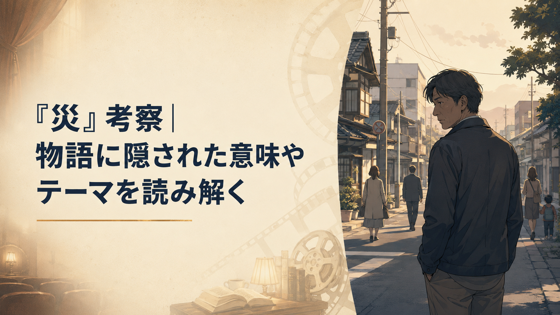 平凡な街の風景に香川照之演じる謎の男を思わせる人物が自然に紛れ込み、日常の中へ静かな不安が侵食していくサイコサスペンス映画風の場面